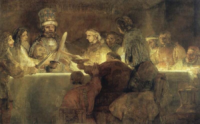 REMBRANDT Harmenszoon van Rijn The Conspiracy of the Batavians under Claudius Civilis oil painting image